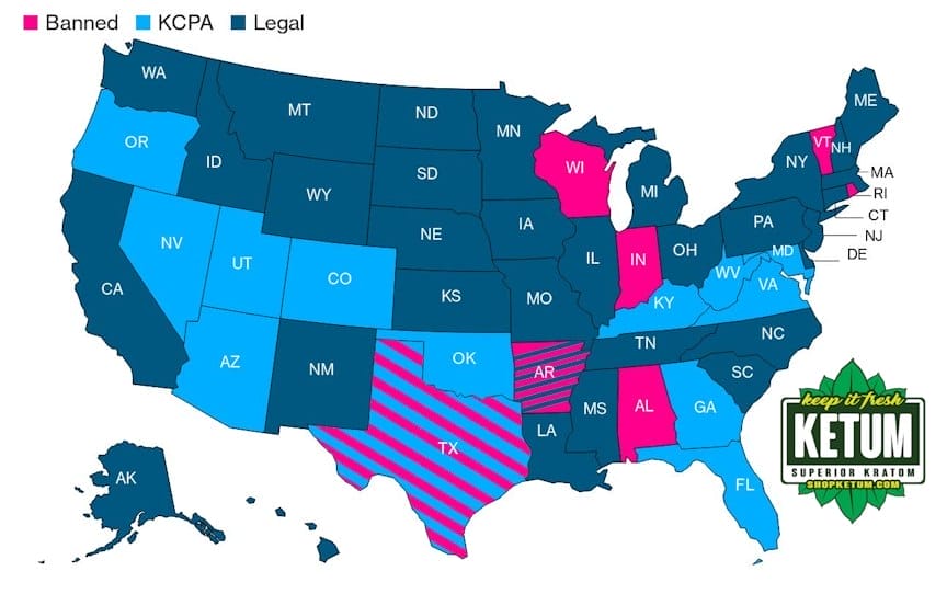 State Kratom Laws Changing in 2025 - Should You Be Worried? 1 kratom map